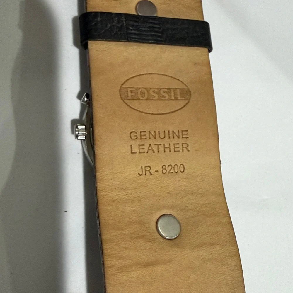 Rare Y2K Fossil Big Tic JR-8200 Flame Watch Leather Band
